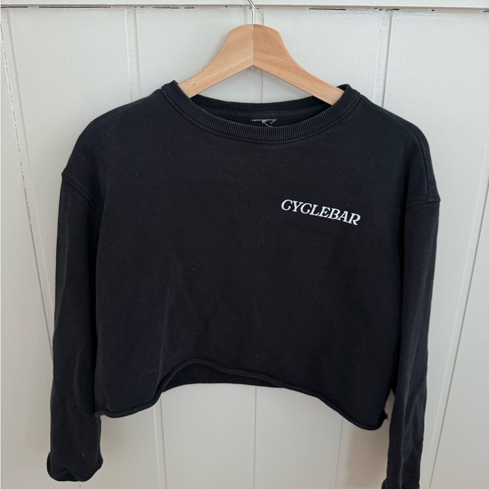 CycleBar Women's Black Cropped Sweatshirt